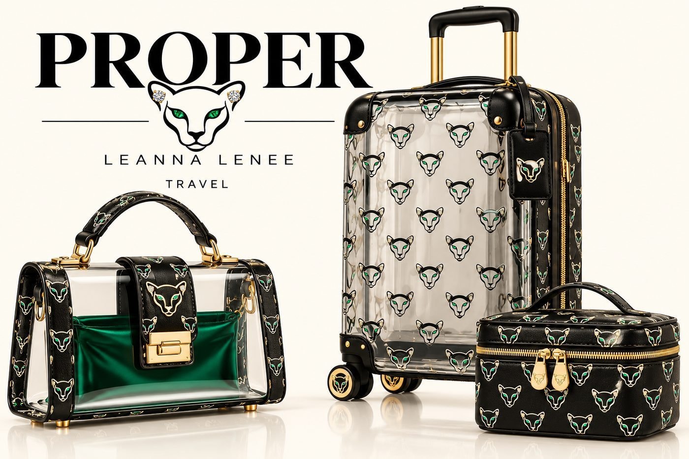 Luggage Set — Emerald & Neutral